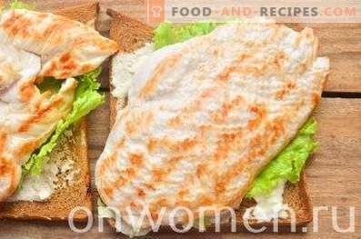 Sandwich au pain de seigle, poitrine et concombre
