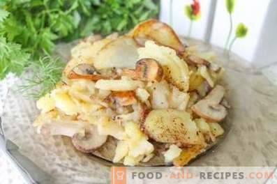 Comment faire frire des pommes de terre aux champignons dans une poêle