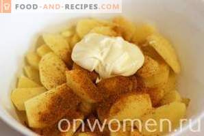 Potatoes with cheese in the oven