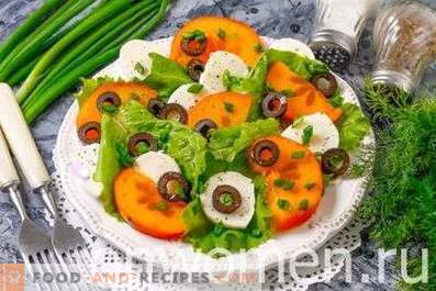 Salade à la mozzarella et au kaki