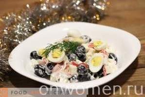 Salade aux bâtonnets de crabe et aux olives