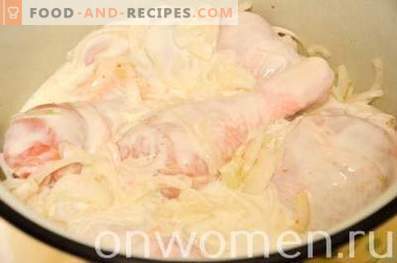 Cuisses de poulet au kéfir cuites au four dans une mijoteuse