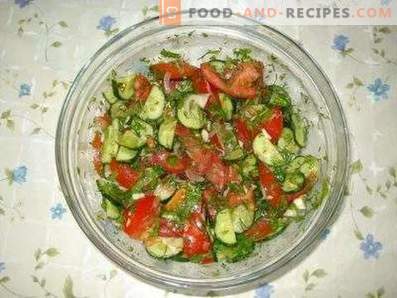 Salades à la tomate et au concombre