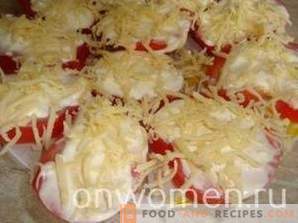 Tomates au fromage, ail et mayonnaise