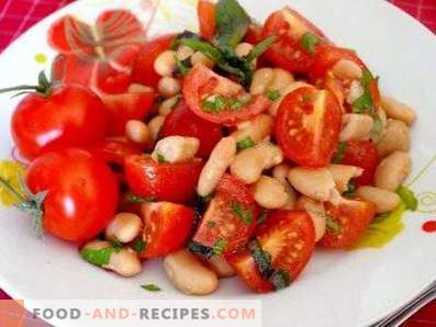 Salades à la tomate et aux haricots