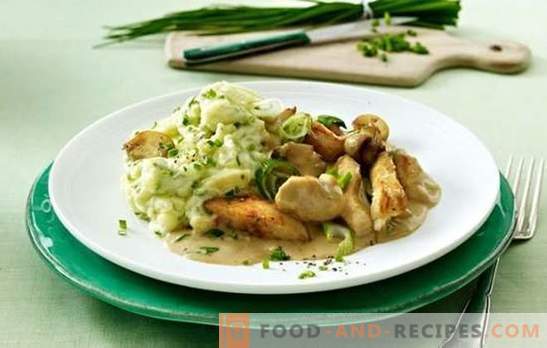 Fricassée de poulet et champignons: recettes étape par étape. Comment faire cuire une fricassée exclusive de poulet avec des champignons et des légumes