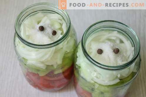 Salade pour l'hiver de poivrons et de tomates à l'aspirine - une méthode idéale de mise en conserve
