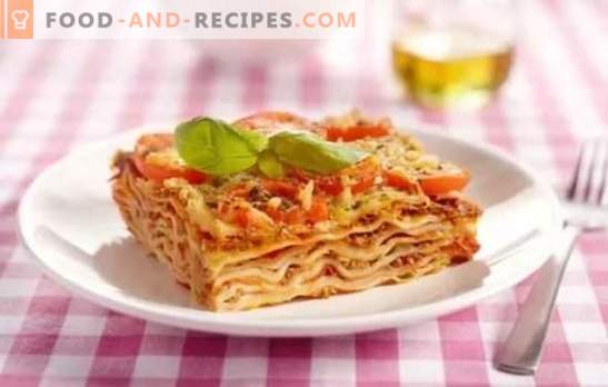 Lasagne classique: recettes pas à pas pour des plats italiens. Secrets de cuisine, des options et des recettes étape par étape pour lasagnes classiques