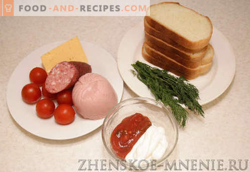 Sandwichs chauds - une recette avec des photos et une description étape par étape.