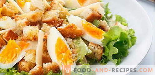 Salade César - les bonnes recettes et ingrédients. Comment faire cuire la sauce (vinaigrette) pour la salade 