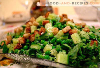 Salades aux petits pois en conserve - les cinq meilleures recettes. Comment préparer correctement et délicieusement des salades avec des pois en conserve.