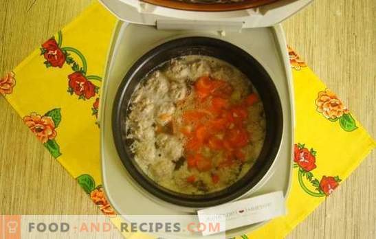 Photo recette de soupe aux boulettes de viande dans une mijoteuse: déjeuner pendant une heure. Soupe simple aux boulettes de viande et couscous à la mijoteuse: une recette étape par étape