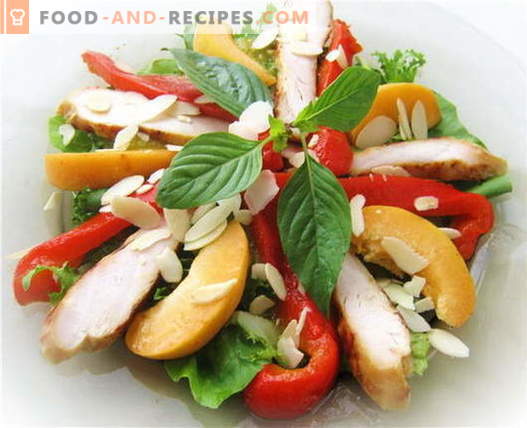 Salade au poulet et au poivron - les meilleures recettes. Comment bien et savoureux préparer une salade au poulet et au poivron.