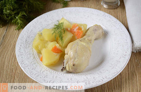 Comment cuire des pommes de terre au poulet dans une mijoteuse: un bon dîner en une demi-heure! Photo-recette pas à pas de ragoût de poulet avec pommes de terre dans une mijoteuse