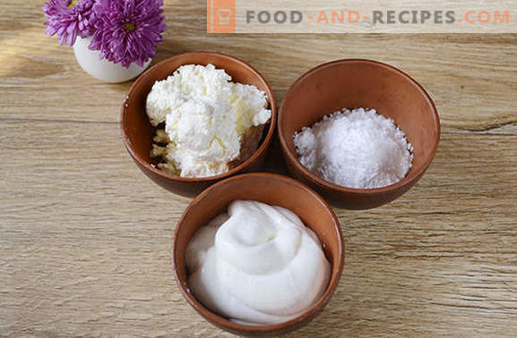 Curd sour cream: un plat indépendant et une décoration de cuisson. Étape par étape la recette de la photo de l'auteur crème de crème sure et fromage cottage