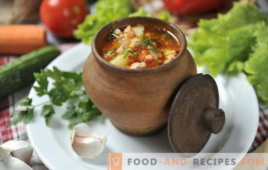 Soupe dans la casserole au four - le résultat est surprenant! Recettes de soupes dans des pots au four: légumes, viande, poulet, champignons