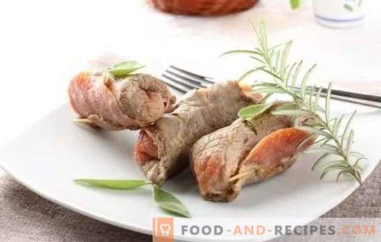 Les rouleaux de viande de porc sont un plat coloré et festif. Les recettes les plus intéressantes de délicieux rouleaux de viande de porc