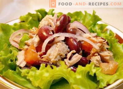 Salade au poulet et aux haricots - les meilleures recettes. Comment bien et savoureux préparer une salade de poulet et de haricots.