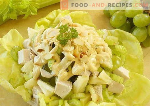Salade de poulet et céleri - les meilleures recettes. Comment bien et savoureux préparer une salade au poulet et au céleri.