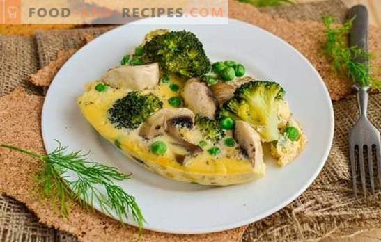 Omelette aux champignons - cuisine russe avec un accent français. Variantes de cuisson omelette aux champignons