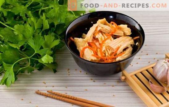 Asperges de soja - recettes d’apéritifs et de plats chauds. Recettes à base d’asperges de soja pour tous les jours: avec du riz, du frunchoza, du poulet, des champignons
