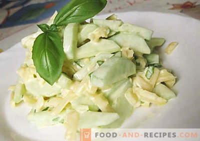 Salade de concombre au fromage - les meilleures recettes. Comment bien et bon pour préparer une salade de concombres avec du fromage